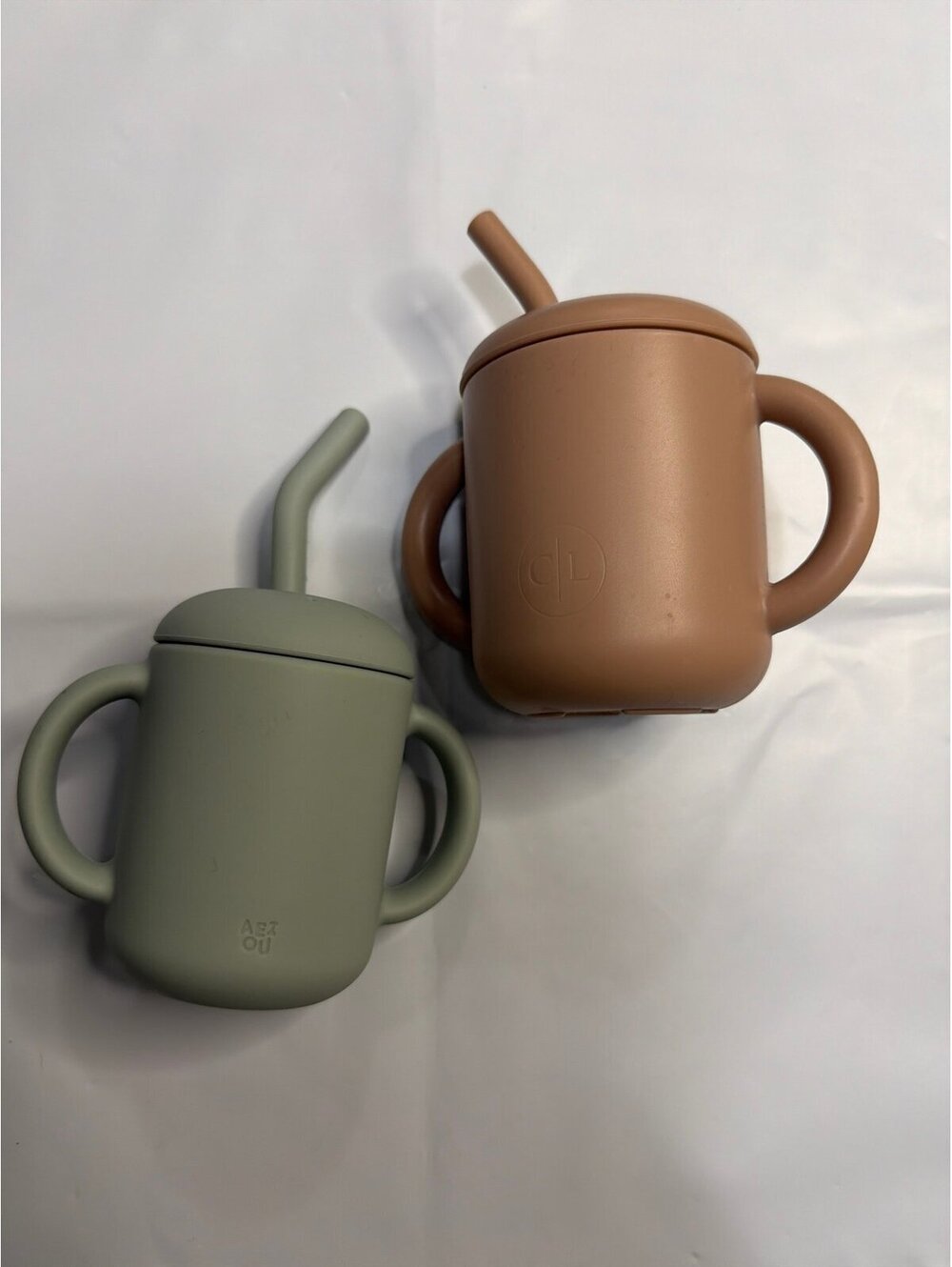 TWO Silicone Straw Cups